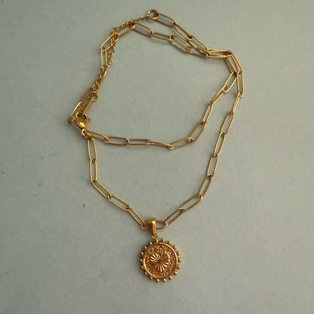 Set of Two Gold-plaited stainless steel Chains necklace - Picture 5 of 7